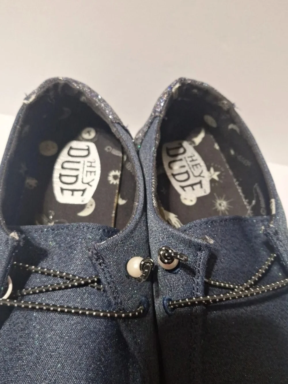 Hey Dude Navy Wendy Celestial Shine Glitter Women's Slip-On Shoe